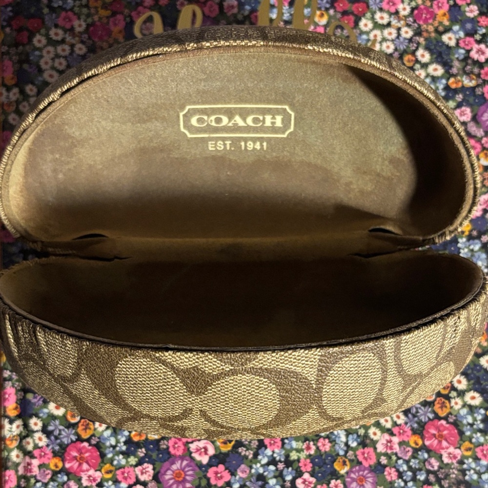 Coach Signature Canvas Hard Clamshell Eyewear Case